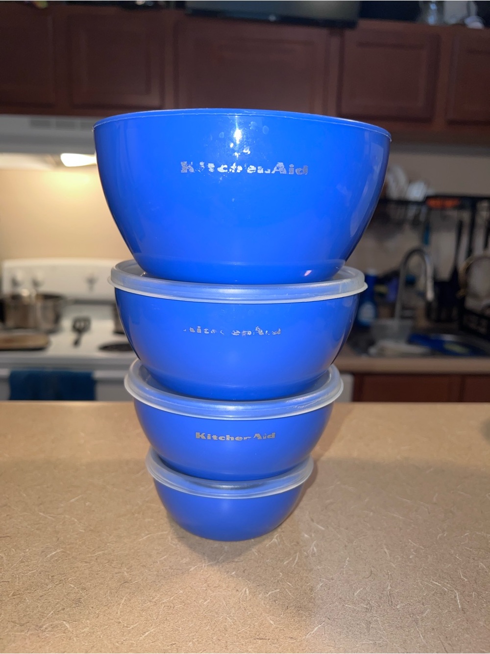 KitchenAid Storage/Prep Bowls - Set of 4 - Nesting - Blue